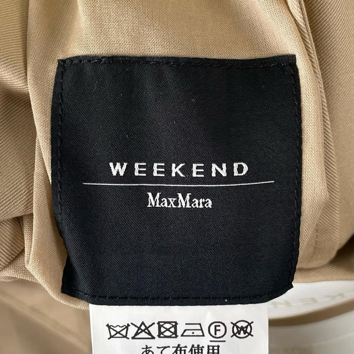 Excellent WEEKEND MaxMara coat Side Button A-line beige cotton Women 36