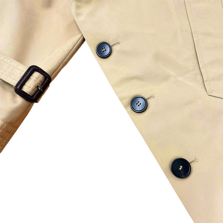 Excellent WEEKEND MaxMara coat Side Button A-line beige cotton Women 36
