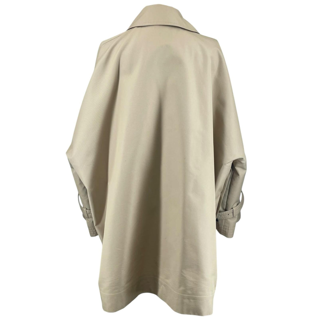 Excellent WEEKEND MaxMara coat Side Button A-line beige cotton Women 36
