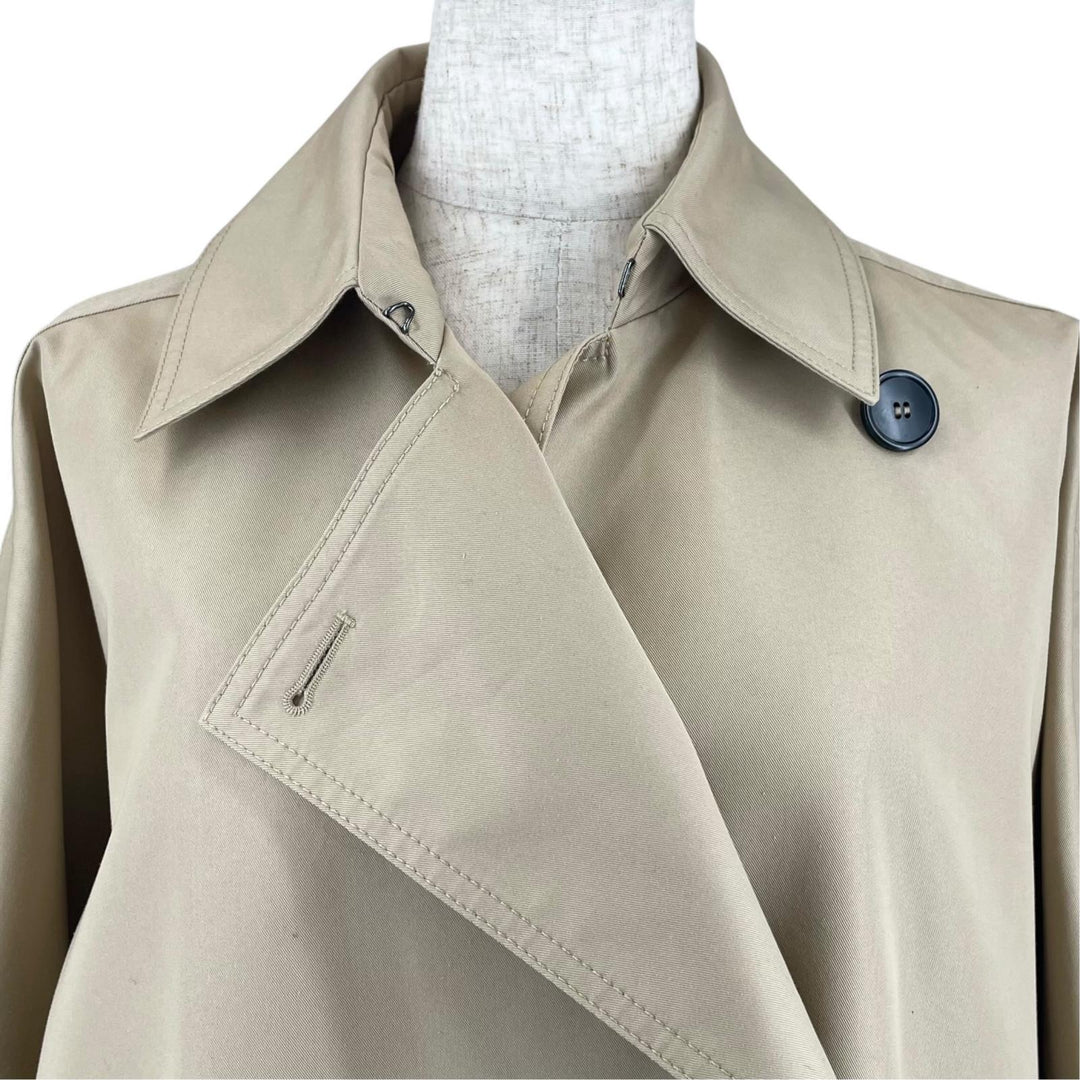 Excellent WEEKEND MaxMara coat Side Button A-line beige cotton Women 36