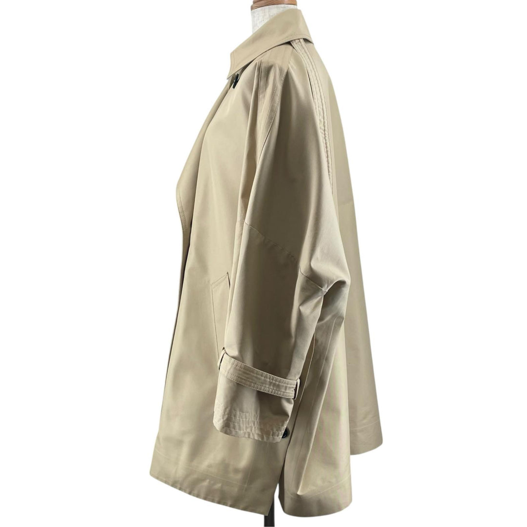 Excellent WEEKEND MaxMara coat Side Button A-line beige cotton Women 36