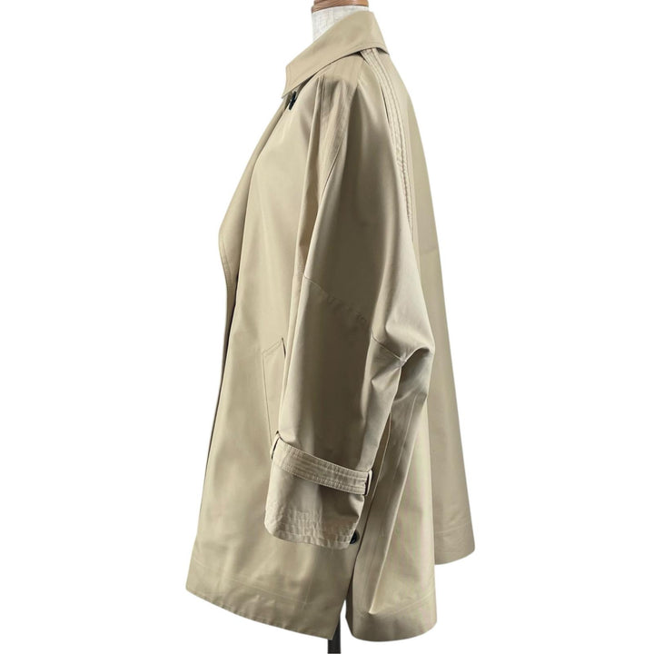 Excellent WEEKEND MaxMara coat Side Button A-line beige cotton Women 36