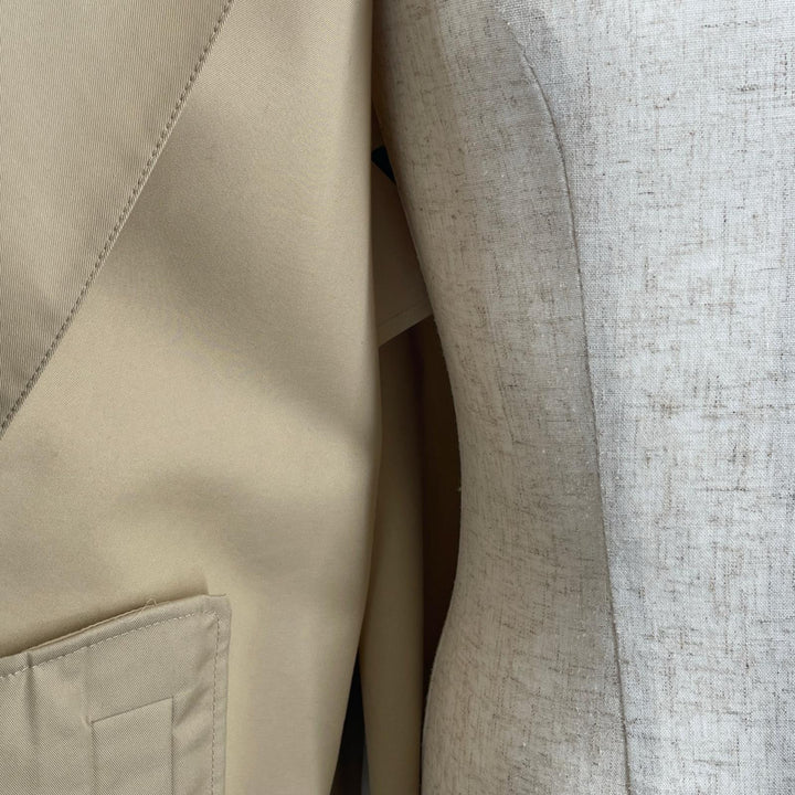 Excellent WEEKEND MaxMara coat Side Button A-line beige cotton Women 36