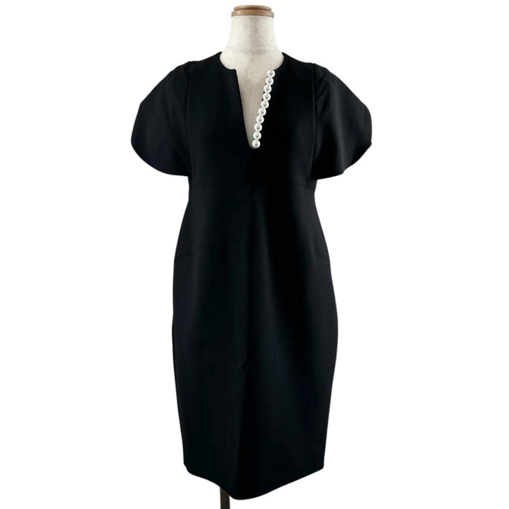 Excellent YOKO CHAN one piece Flared-sleeve Pearl Slit-line Dress 36 YCD-119-454