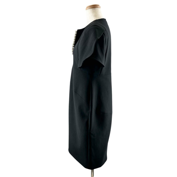 Excellent YOKO CHAN one piece Flared-sleeve Pearl Slit-line Dress 36 YCD-119-454