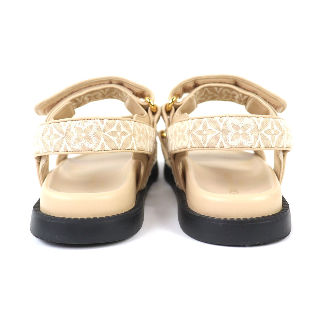 Great LOUIS VUITTON Sandals LV Sunset beige Monogram Jaguar Women 37 1AHNL4