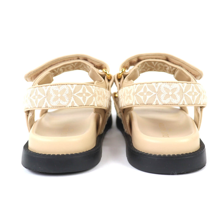 Great LOUIS VUITTON Sandals LV Sunset beige Monogram Jaguar Women 37 1AHNL4