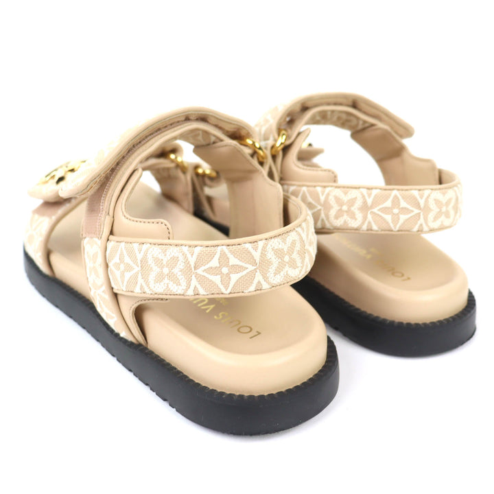 Great LOUIS VUITTON Sandals LV Sunset beige Monogram Jaguar Women 37 1AHNL4