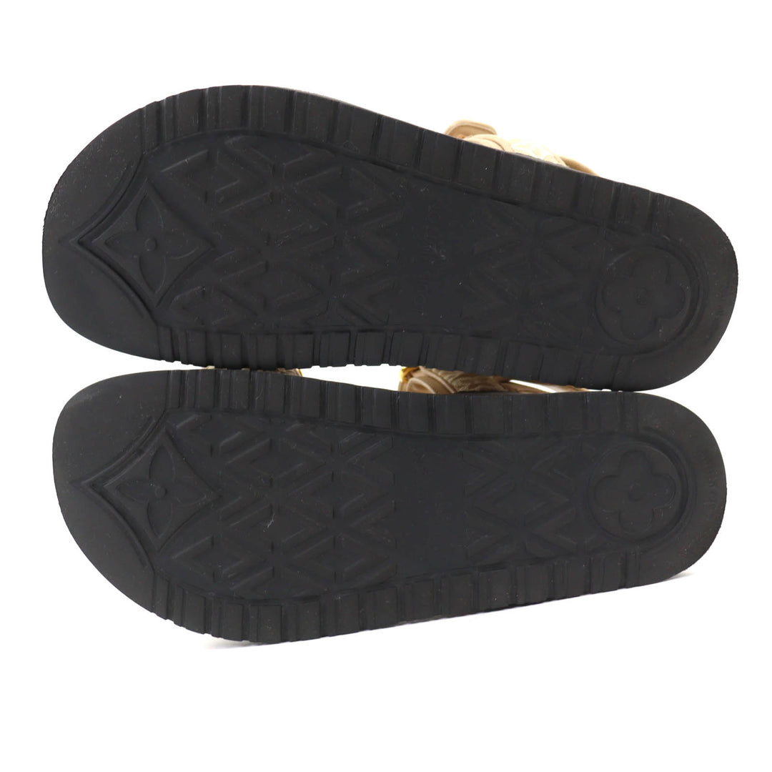 Great LOUIS VUITTON Sandals LV Sunset beige Monogram Jaguar Women 37 1AHNL4