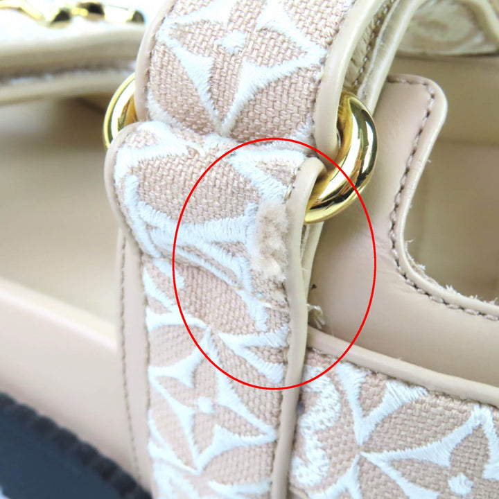 Great LOUIS VUITTON Sandals LV Sunset beige Monogram Jaguar Women 37 1AHNL4