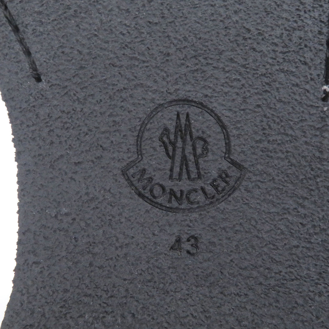Pristine MONCLER Ankle boots Metal logo lace-up black leather mens 43