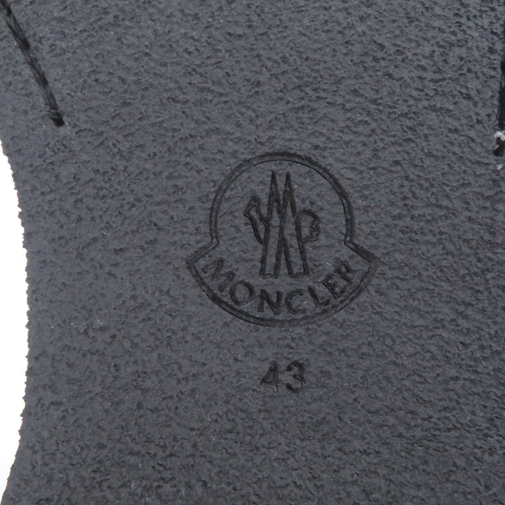 Pristine MONCLER Ankle boots Metal logo lace-up black leather mens 43