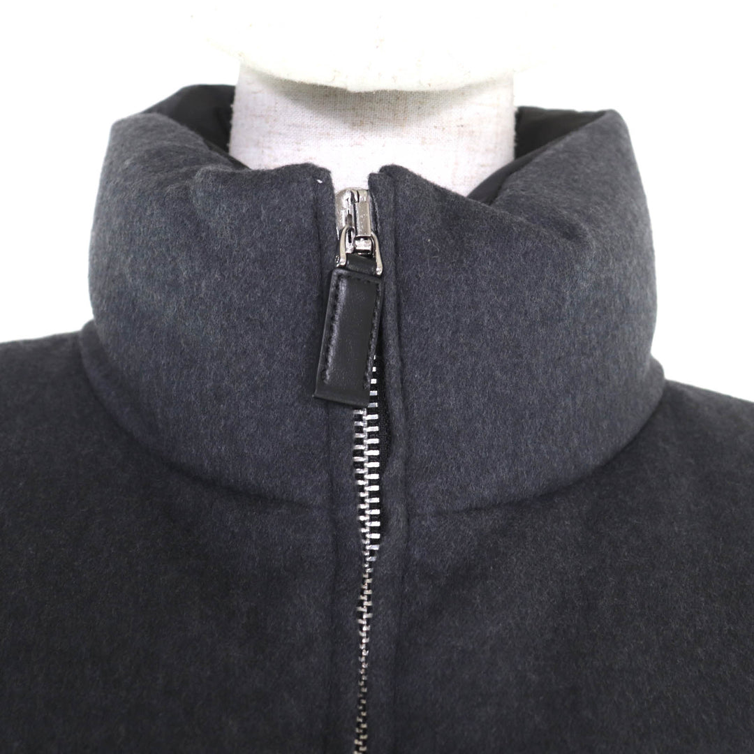 Pristine PRADA Down vest gray Virgin wool Women 36 29S131