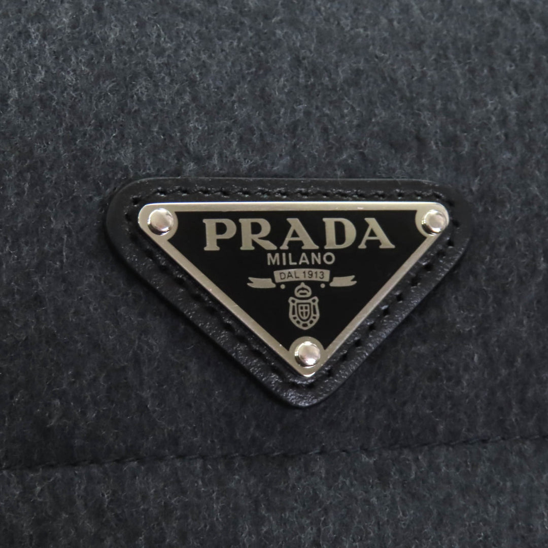Pristine PRADA Down vest gray Virgin wool Women 36 29S131