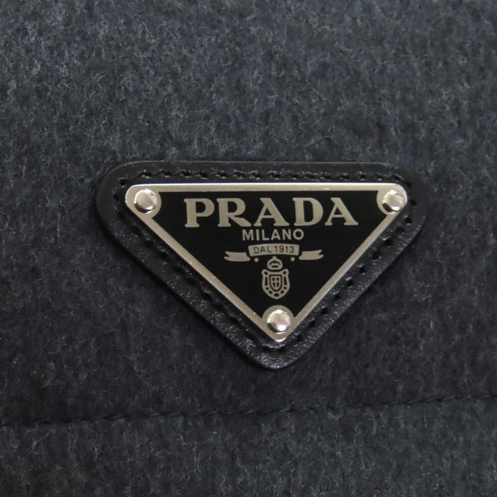 Pristine PRADA Down vest gray Virgin wool Women 36 29S131