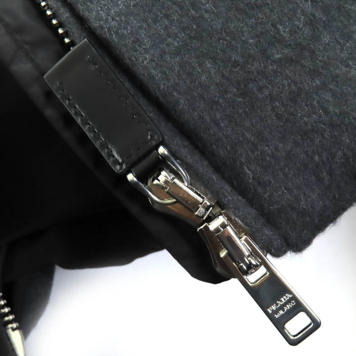Pristine PRADA Down vest gray Virgin wool Women 36 29S131