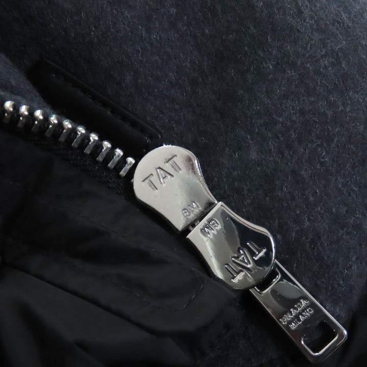 Pristine PRADA Down vest gray Virgin wool Women 36 29S131