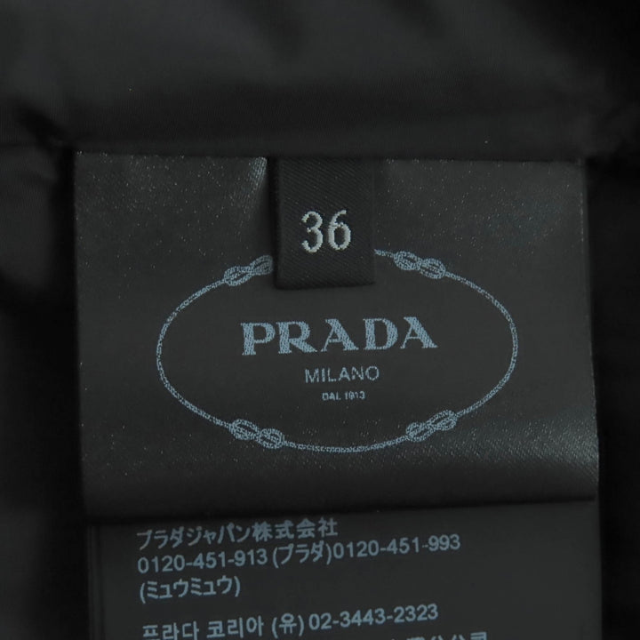 Pristine PRADA Down vest gray Virgin wool Women 36 29S131