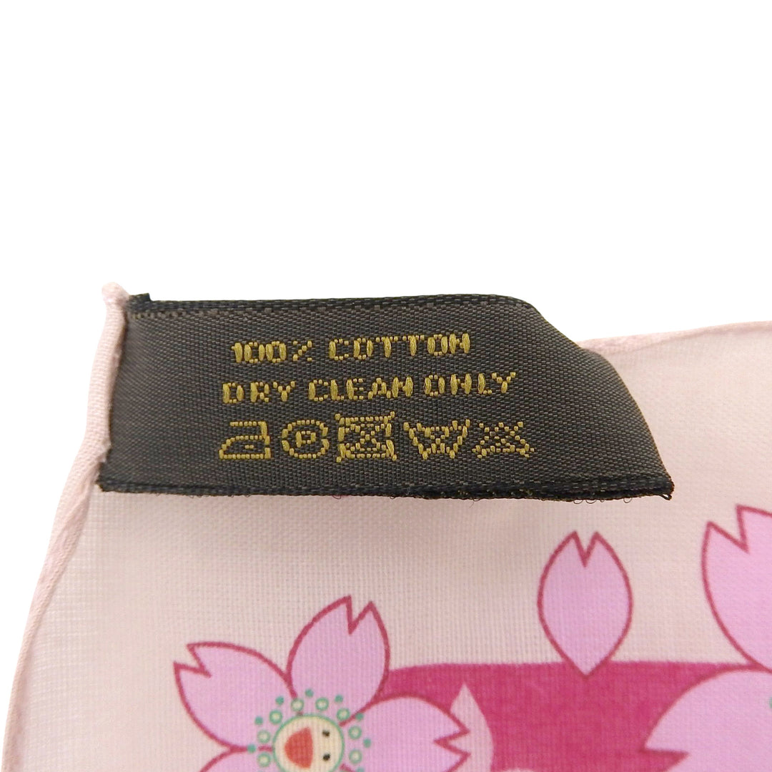 Excellent LOUIS VUITTON MURAKAMI handkerchief Monogram Cherry Blossom Scarf