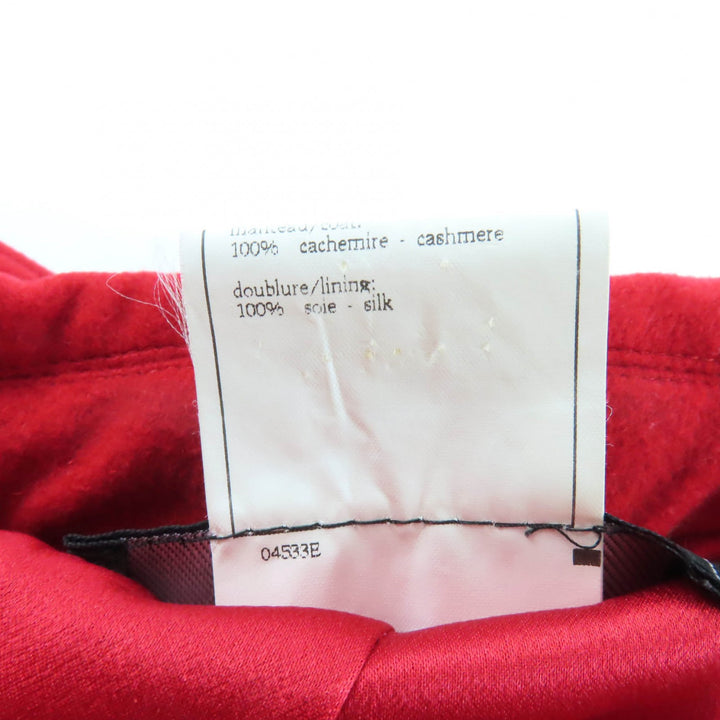 Excellent CHANEL coat Red cashmere Women 36 96A