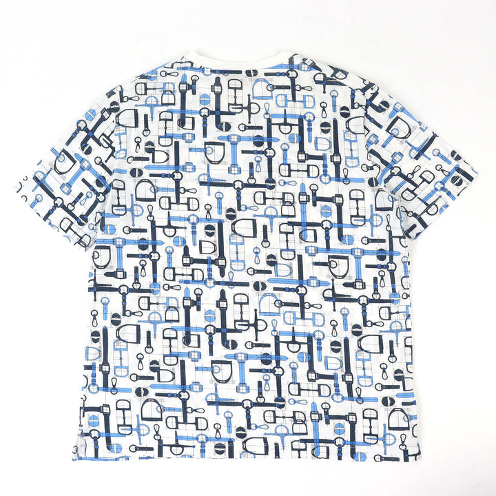 Great HERMES Short sleeve T-shirt Labrinthe Equestre Harness Pattern Crew neck M