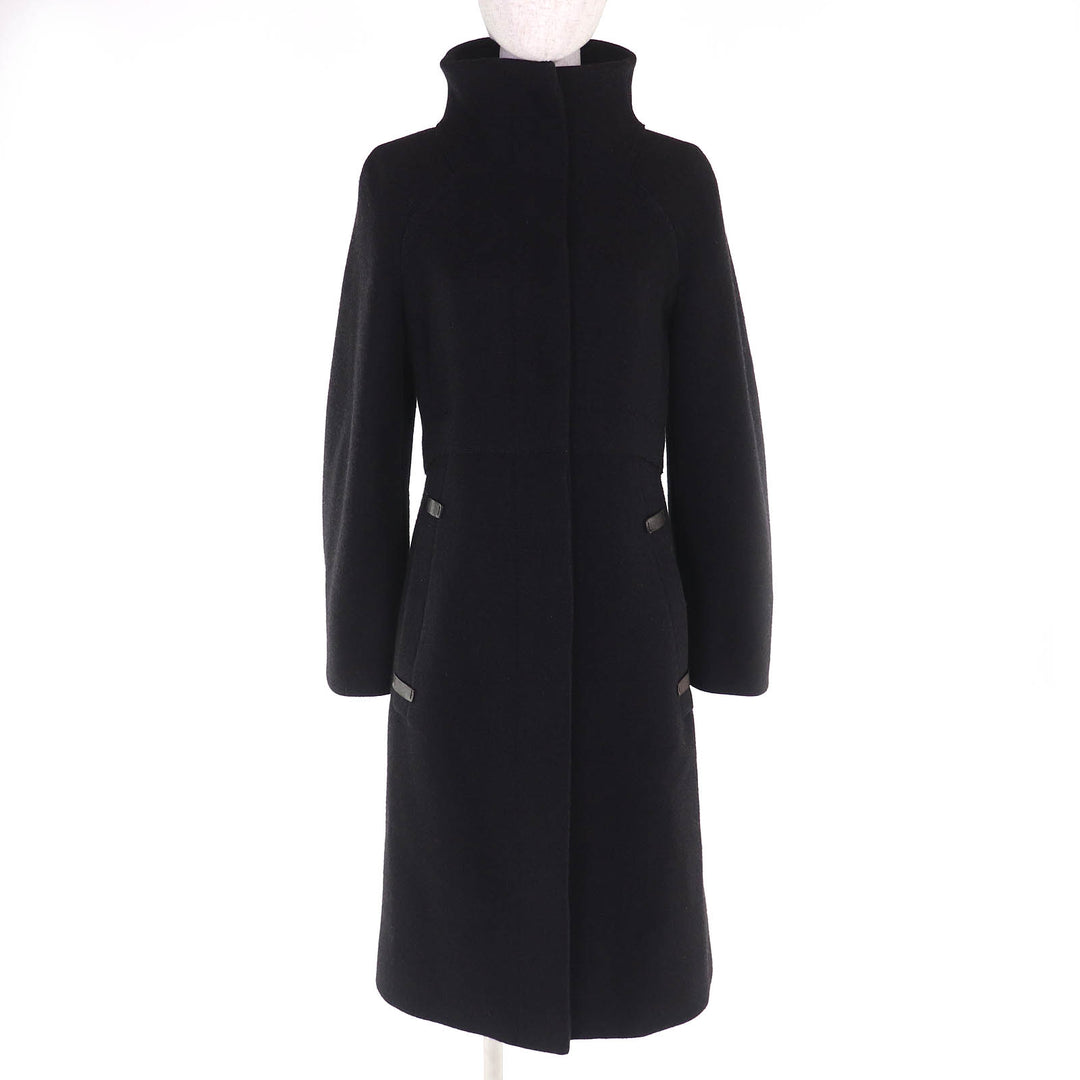 Excellent Brioni coat Partially leather stand collar long cashmere 42 135123