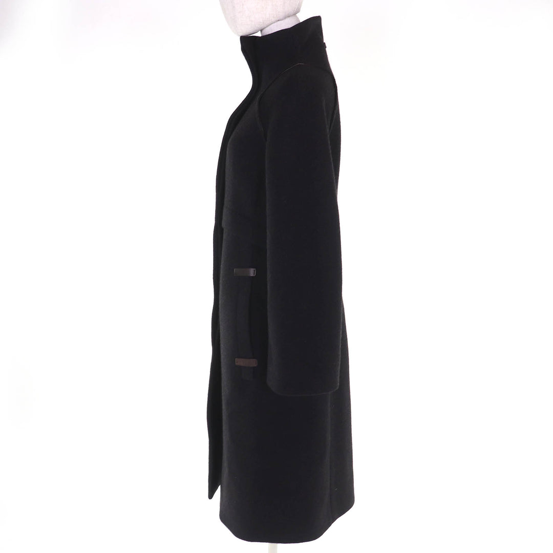 Excellent Brioni coat Partially leather stand collar long cashmere 42 135123