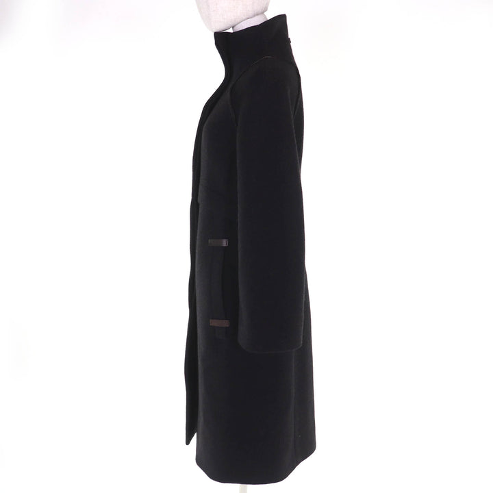 Excellent Brioni coat Partially leather stand collar long cashmere 42 135123