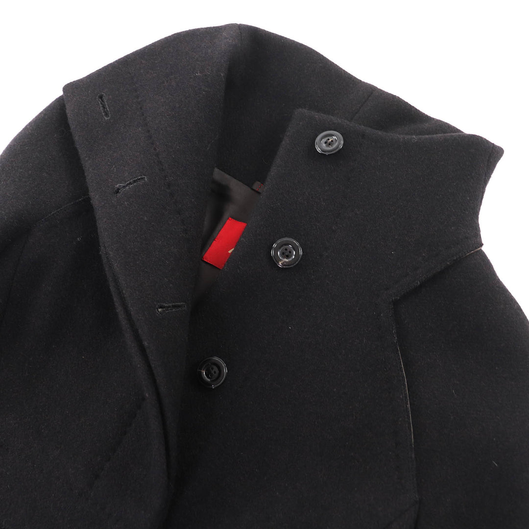 Excellent Brioni coat Partially leather stand collar long cashmere 42 135123