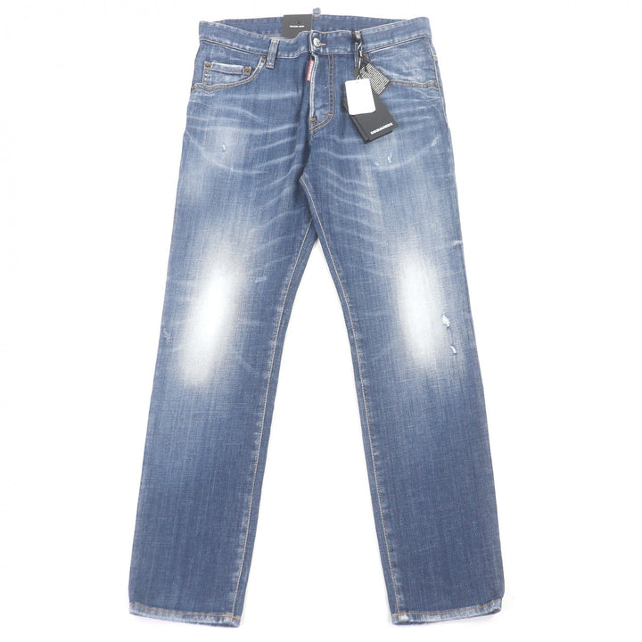 Pristine DSQUARED2 Denim pants Skater Jean Crash machining Indigo blue