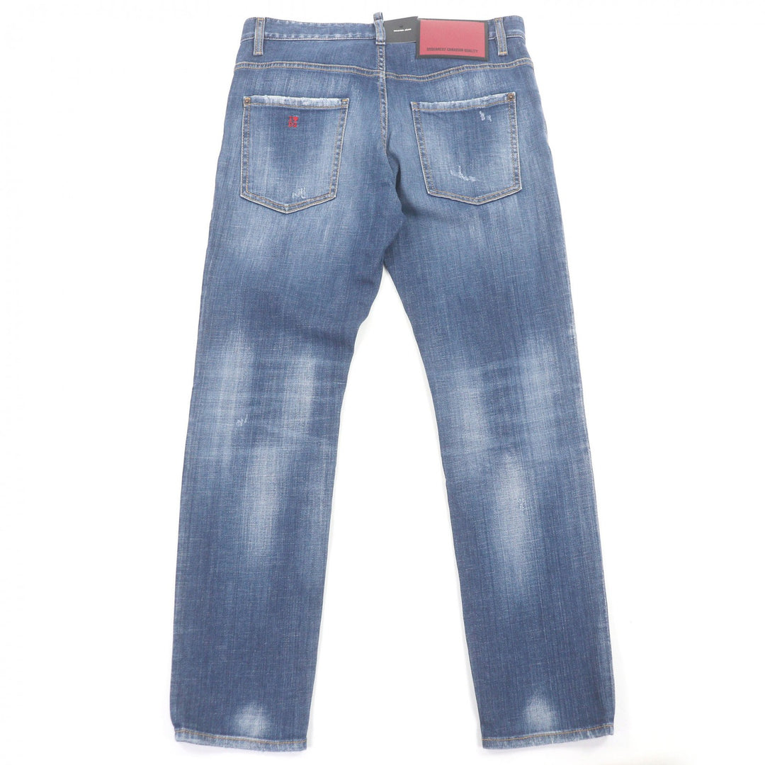 Pristine DSQUARED2 Denim pants Skater Jean Crash machining Indigo blue