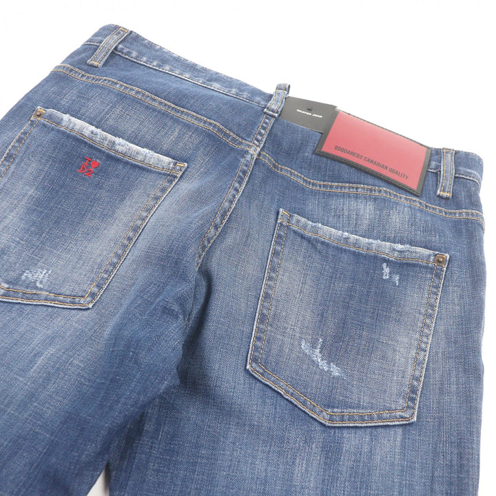 Pristine DSQUARED2 Denim pants Skater Jean Crash machining Indigo blue