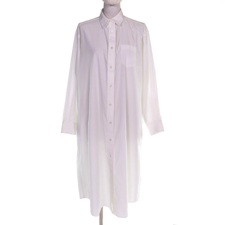 Excellent Sacai one piece Long-sleeved long shirt dress white Women 1 21-05658