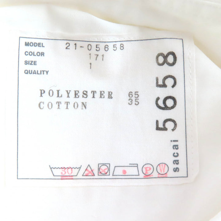 Excellent Sacai one piece Long-sleeved long shirt dress white Women 1 21-05658