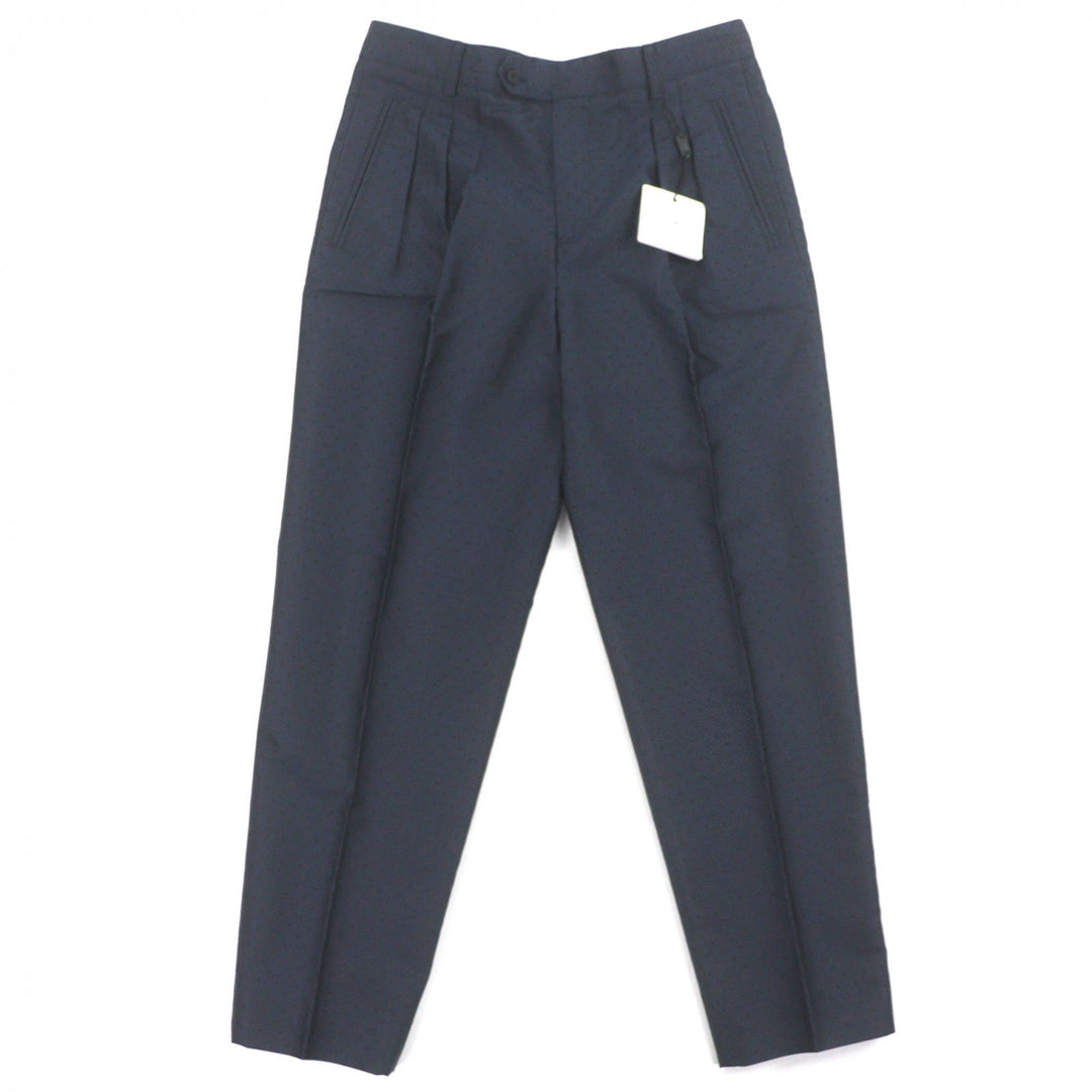 Pristine HERMES Pants Dot Pattern Slacks Navy silk mens 38