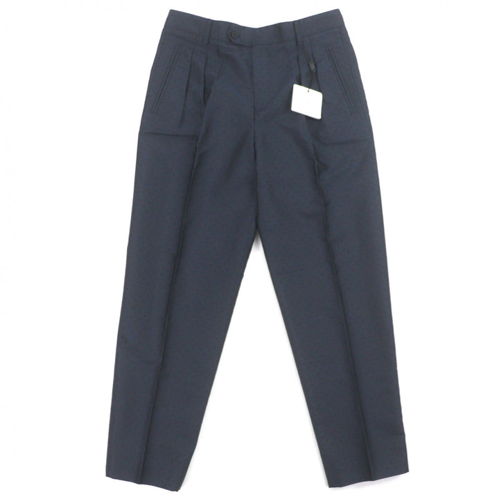 Pristine HERMES Pants Dot Pattern Slacks Navy silk mens 38