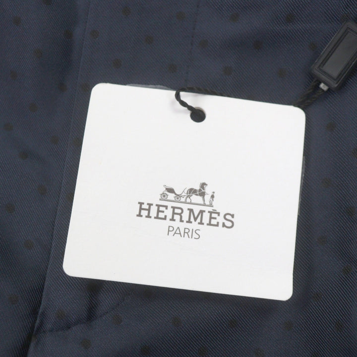 Pristine HERMES Pants Dot Pattern Slacks Navy silk mens 38