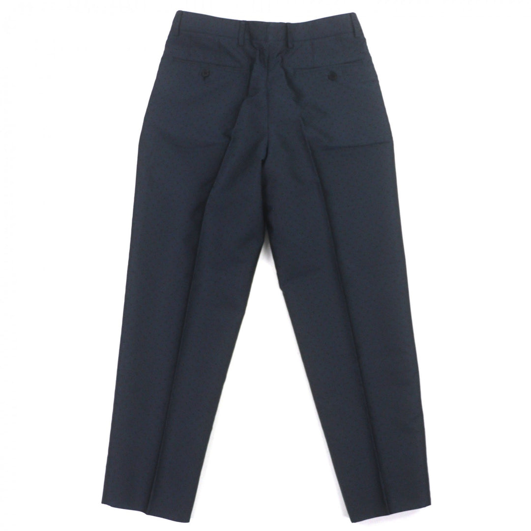 Pristine HERMES Pants Dot Pattern Slacks Navy silk mens 38