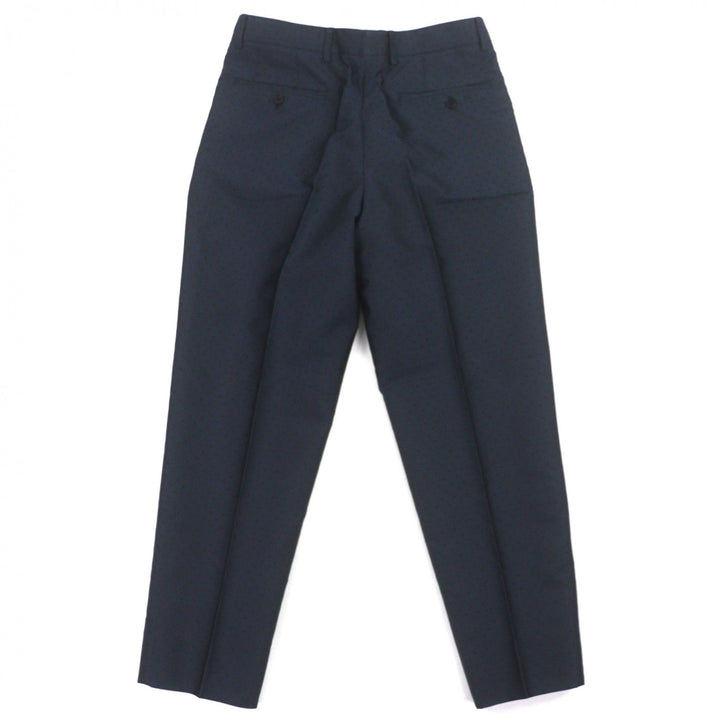 Pristine HERMES Pants Dot Pattern Slacks Navy silk mens 38