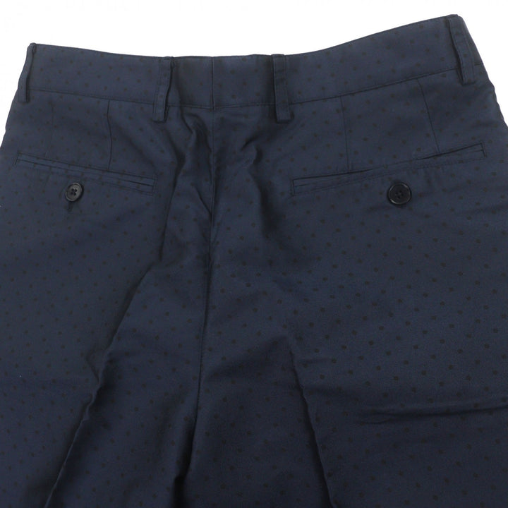 Pristine HERMES Pants Dot Pattern Slacks Navy silk mens 38