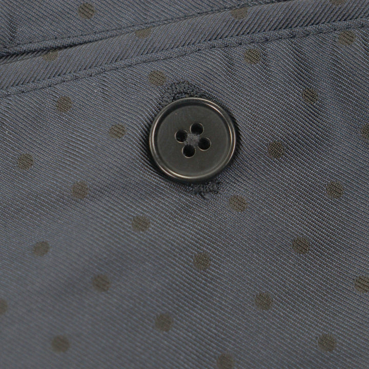 Pristine HERMES Pants Dot Pattern Slacks Navy silk mens 38