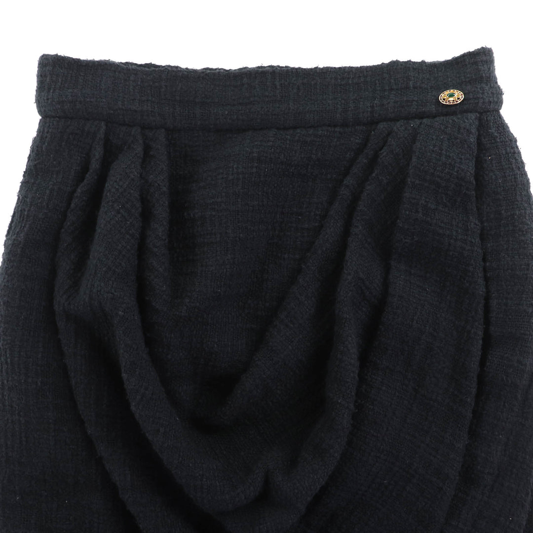 Great CHANEL Tweed skirt black cotton Women 38 P43905V32289