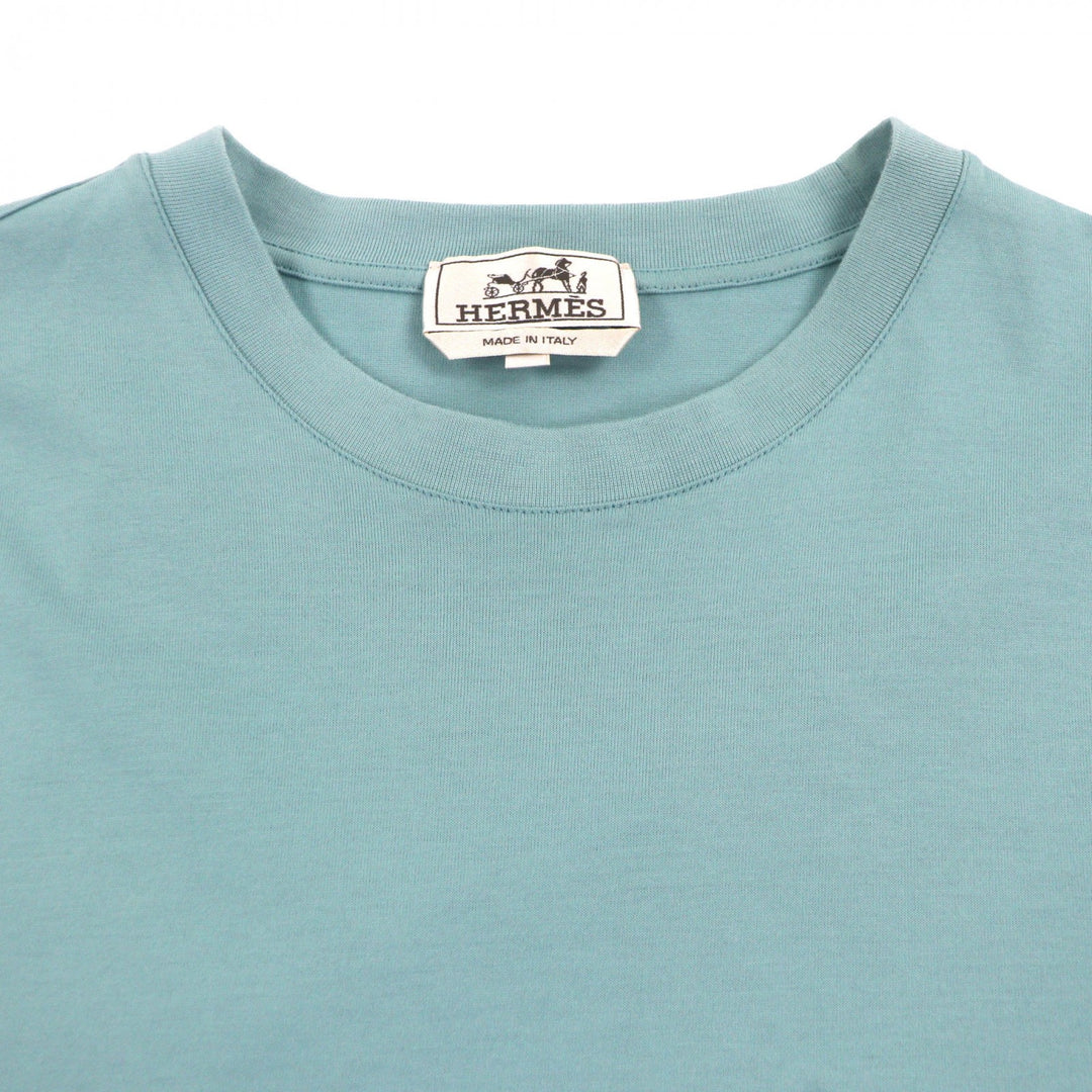 Great HERMES Short sleeve T-shirt caval card blue cotton mens M 21-5757