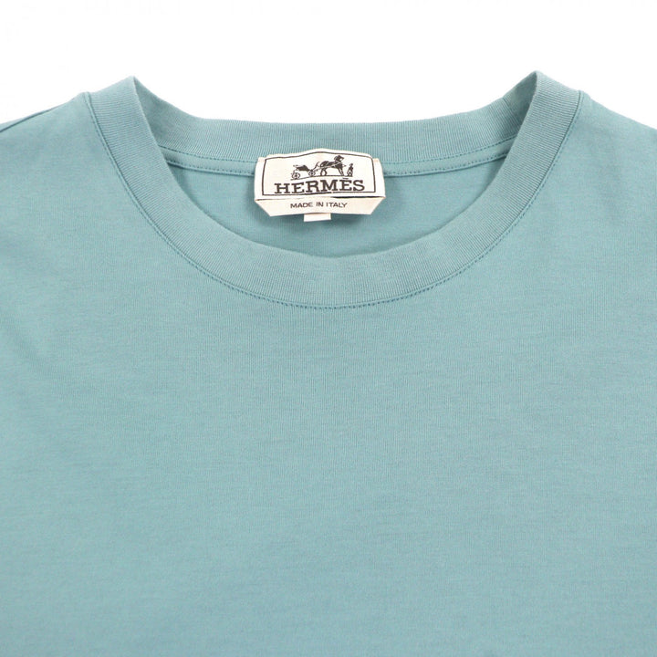 Great HERMES Short sleeve T-shirt caval card blue cotton mens M 21-5757