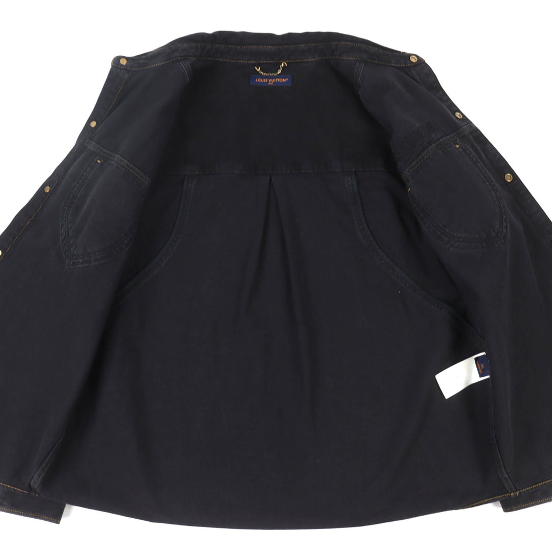 Great LOUIS VUITTON Denim work jacket with embroidered logo XXL