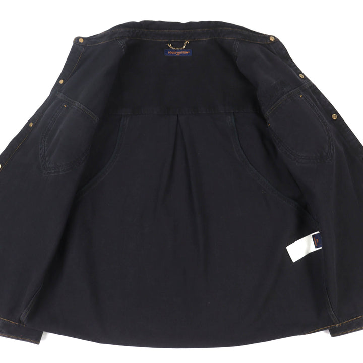 Great LOUIS VUITTON Denim work jacket with embroidered logo XXL