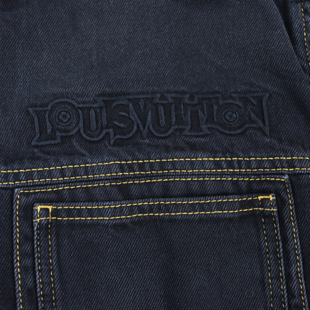 Great LOUIS VUITTON Denim work jacket with embroidered logo XXL