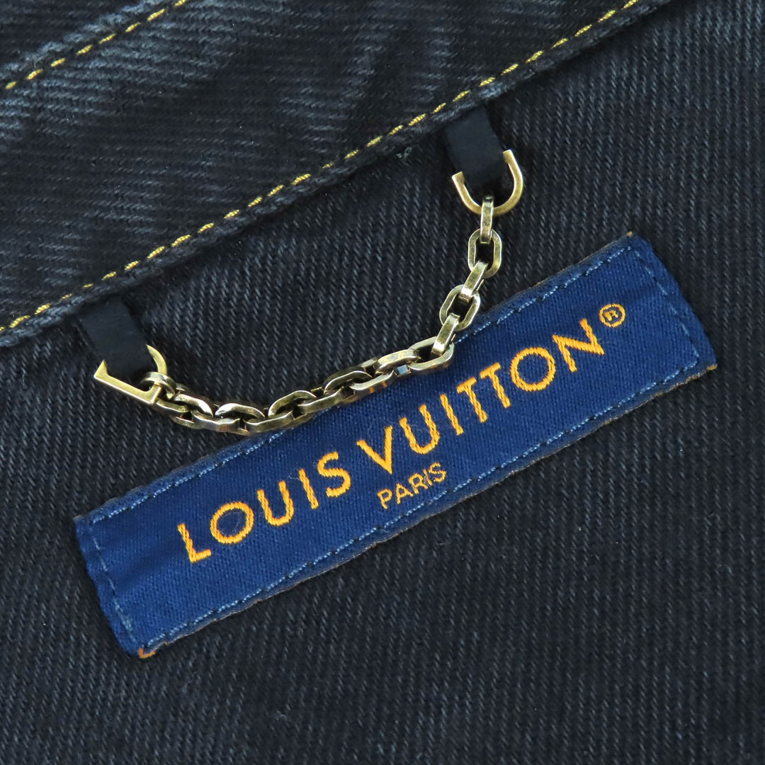 Great LOUIS VUITTON Denim work jacket with embroidered logo XXL