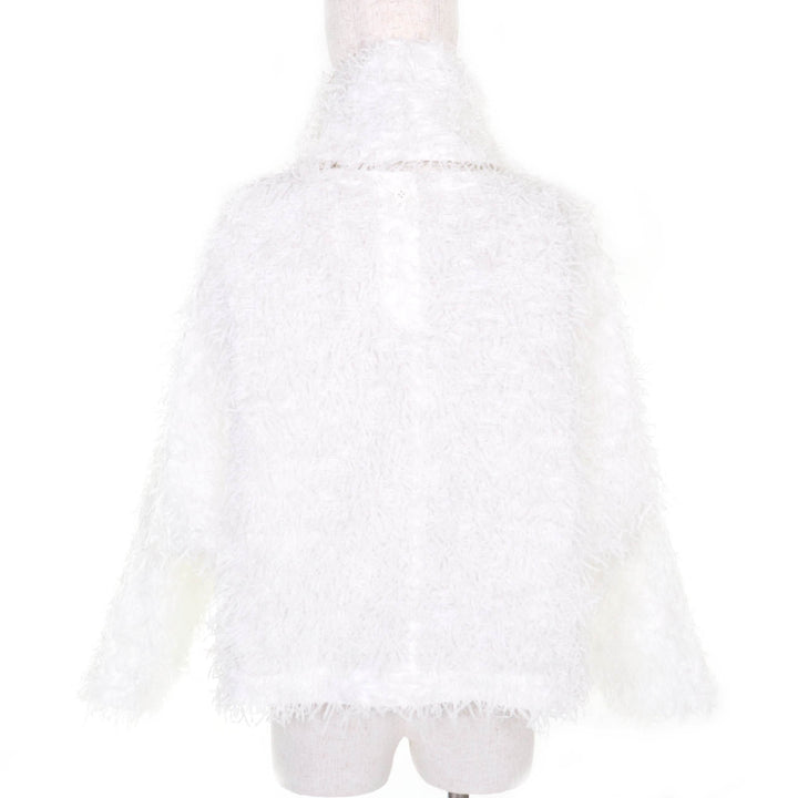 Excellent ISSEY MIYAKE pullover SHAGGY Shaggy white Nylon Women 2 IM03FJ081