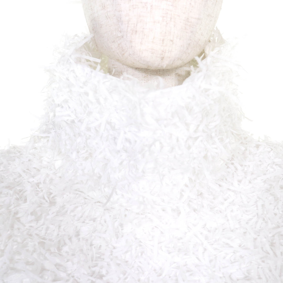 Excellent ISSEY MIYAKE pullover SHAGGY Shaggy white Nylon Women 2 IM03FJ081